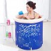 Bathtubs Freestanding Thicken Round Inflatable Plastic Folding Bath Barrel Blue Children's (Size : 75cm/29.5inch) - B07H7KFD9X
